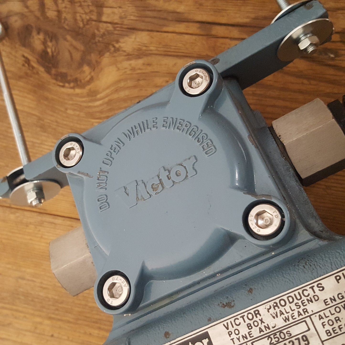 LARGE 1950S VICTOR EXPLOSION PROOF PENDANT LIGHT