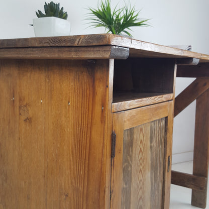 ANTIQUE PINE COMPACT TABLE / DESK