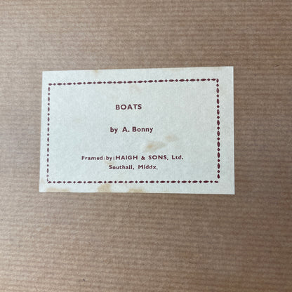 VINTAGE 1960S BOAT PRINT IN ORIGINAL FRAME