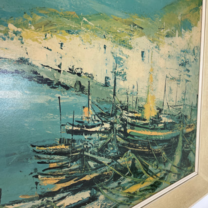 VINTAGE 1960S WHITE CLIFFS BOAT PRINT IN ORIGINAL FRAME