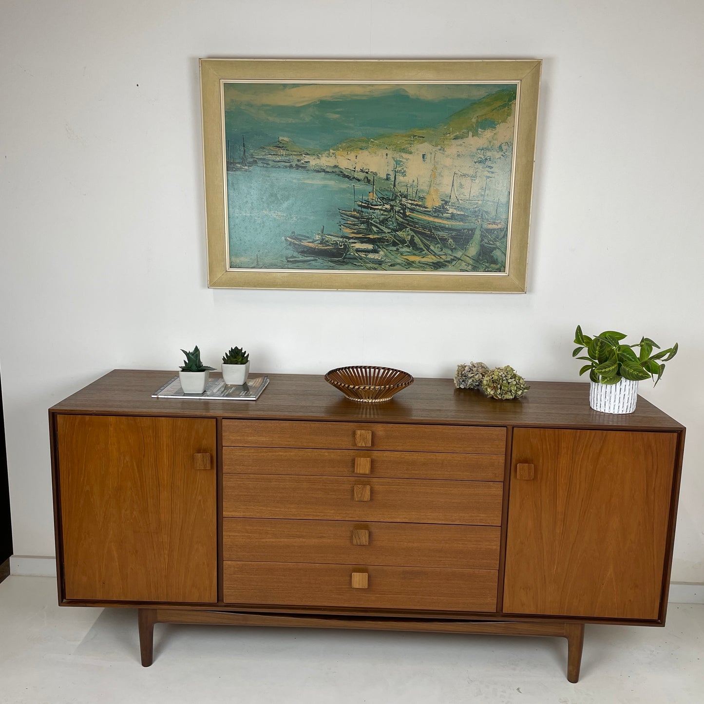 VINTAGE 1960S WHITE CLIFFS BOAT PRINT IN ORIGINAL FRAME