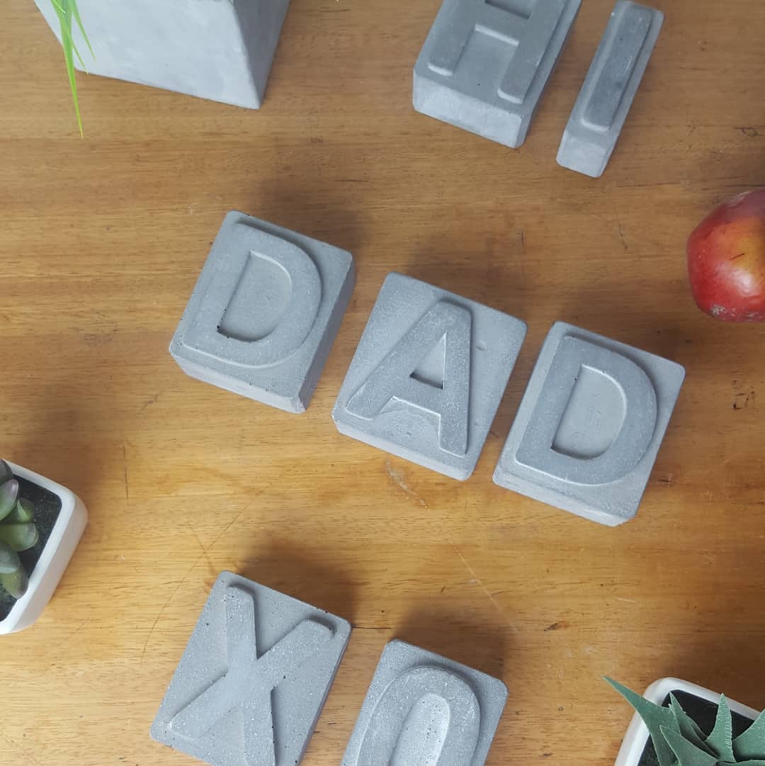 DECORATIVE CONCRETE BLOCKS -  LETTERS, NUMBERS, SYMBOLS x 4