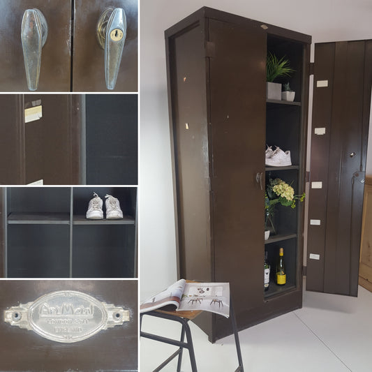 HUGE ART METAL 6FT 5" DOUBLE DOOR METAL  CABINET